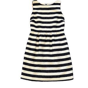 Crown & Ivy petites navy and cream striped dress